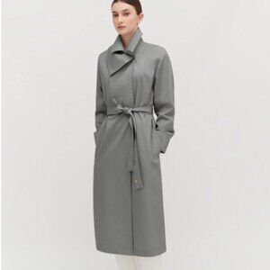 Cuyana Relaxed Trench - Steel Green Size Small